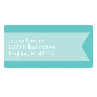 Aqua Ribbon -- Kids Address Labels