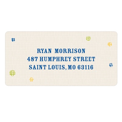 Balloon Craw in Blue -- Kids Address Labels