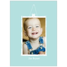 Framed Moment in Blue -- Kids Photo Thank You Cards