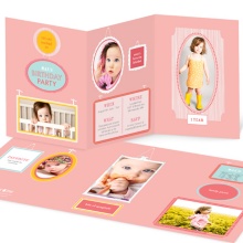 Framed Moments in Pink -- Collage Birthday Invitations