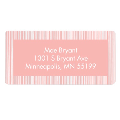 Series of Stripes in Pink -- Kids Address Labels