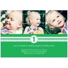 Playful Ribbon -- Kids Photo Birthday Invitations