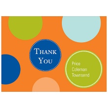 Fun Dots in Orange -- Kids Thank You Cards