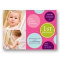 Fun Dots in Pink -- Photo First Birthday Invitations