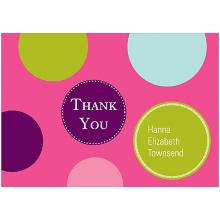 Fun Dots in Pink -- Kids Thank You Cards