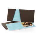 Snow Falling Photo Holiday Card -- Aqua & Mocha