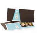 Initial Tree Photo Holiday Card -- Aqua & Mocha