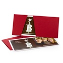 Initial Tree Photo Holiday Card -- Mocha & Cranberry