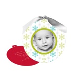 Falling Flakes Ornament -- Holiday Photo Birth Announcements