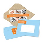 Simply Sweet Self Mailer in Blue -- Photo Baby Announcements