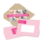 Simply Sweet Self Mailer in Pink -- Photo Baby Announcements