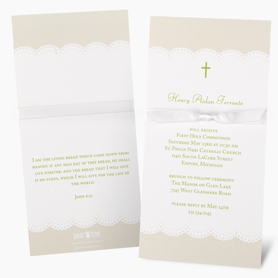 Wrapped in Ribbon -- Communion Invitations