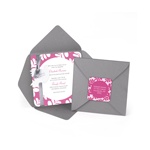 Floral Border -- Bat Mitzvah Party Invitations