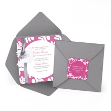 Floral Border -- Bat Mitzvah Party Invitations