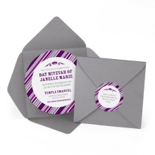 Circle, Stripes and Stars -- Unique Bat Mitzvah Invitations