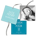 Contemporary Blessing Ribbon Strand -- Baby Boy Photo Baby Announcemen