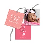 Contemporary Blessing Ribbon Strand -- Baby Girl Announcements