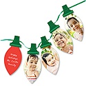 Colorful String of Lights -- Custom Photo Christmas Cards