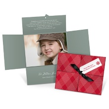 Christmas Present in Plaid -- Folded Holiday Photo Cards