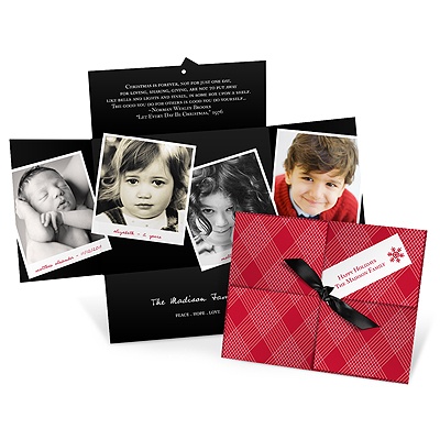 Christmas Present in Plaid - Christmas Photo Cards
