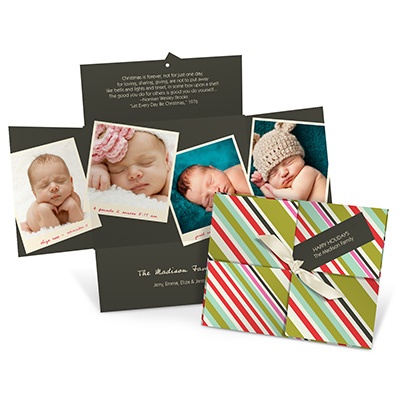 Tagged and Striped Multiples - Retro Photo Christmas Cards
