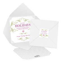 Elegant Pewter Pocket -- Custom Business Christmas Cards
