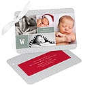 Monogram Blocks and Dots -- Holiday Photo Birth Announcements