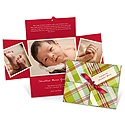 Wrapped Collage in Plaid -- Birth Announcement Christmas Cards