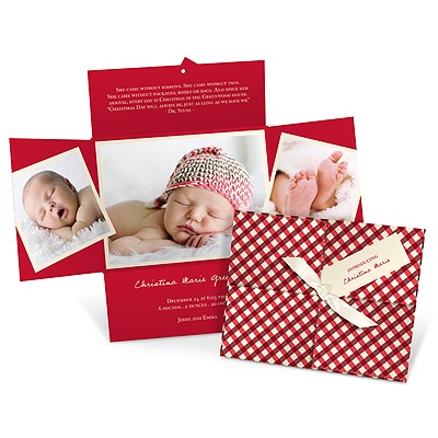 Wrapped Collage -- Holiday Birth Announcements
