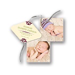 Memorable Ribbon Strand -- Christmas Photo Birth Announcements