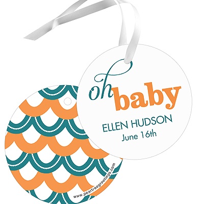 Sweetly Strung Scallops -- Baby Shower Gift Tags