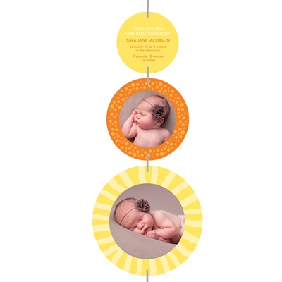 Radiant Bundle of Joy -- Girl Birth Announcements