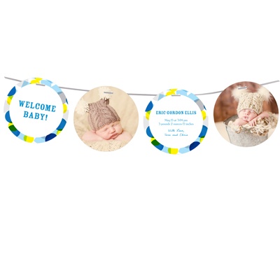 Colorful Celebration in Blue -- Boy Birth Announcements