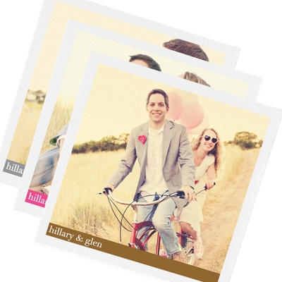 Newlywed Banner Set of 3 -- Personalized Photo Napkins