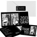 Striped Success -- Graduation Party Invitation Ensemble