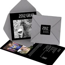 Striped Success -- Photo Graduation Pocket Invitation