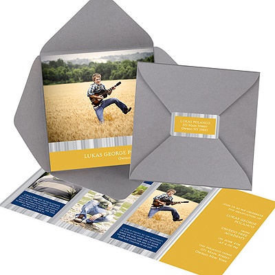 Linear Tales -- Photo Pocket Graduation Invitation