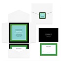 Contemporary Frames in Green -- Pocket Wedding Invitation