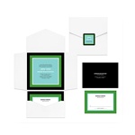 Contemporary Frames in Green -- Pocket Wedding Invitation