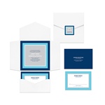 Contemporary Frames in Blue -- Pocket Wedding Invitation