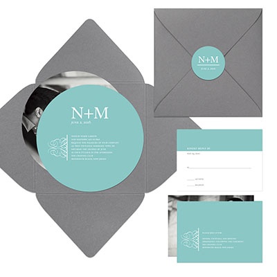 Simply Circled Pocket Wedding Invitation With a circular shaped 