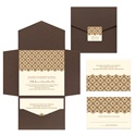 Exquisite Pattern -- Ecru Pocket Wedding Invitation