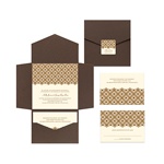Exquisite Pattern -- Ecru Pocket Wedding Invitation