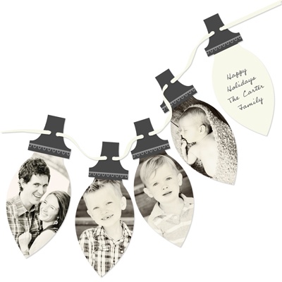 Four Photo Picture Perfect Lights -- Holiday Photo Cards