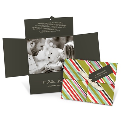 Tagged And Striped -- Holiday Photo Cards