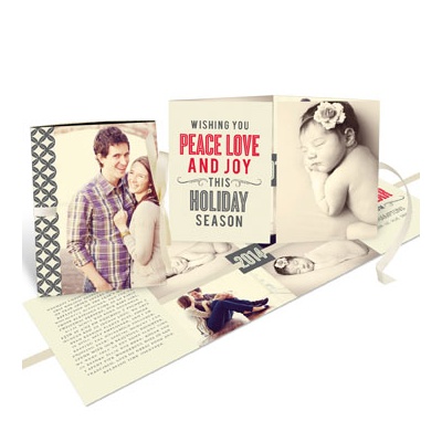 THE GOLDEN TICKET -- BOY PHOTO BIRTH ANNOUNCEMENT, 2in. x 4in. Folded Holiday Card