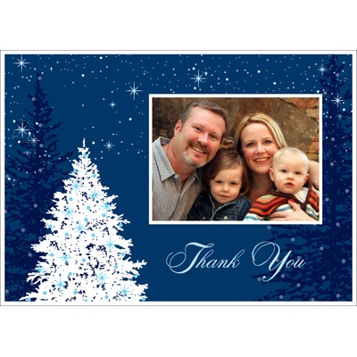 Holiday Sparkles Photo Thank You Card