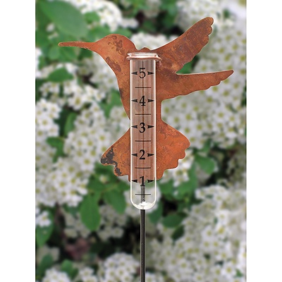 Hummingbird Copper Rain Gauge