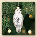 Snowy Owl Glass Ornament