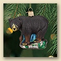 Black Bear Glass Ornament